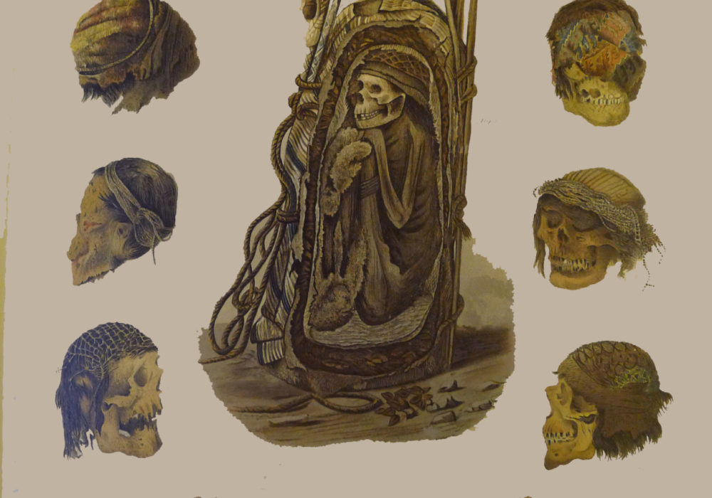 An illustration of mummies from Providence Public Library Special Collections