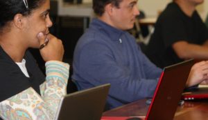 Students in a computer and technology class at Providence Public Library