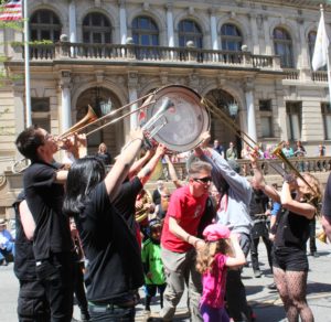 A performance during the Don't Stop The Music exhbition