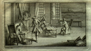 Special Collections - intaglio print of ship building workshop