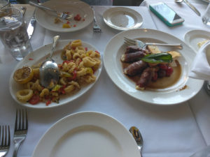 Two plates of food from the Genesis Center