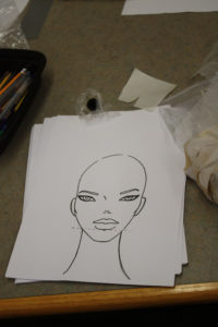 A sketch of a mannequin head