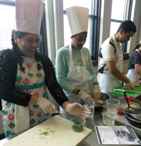 Teen Squad members preparing food