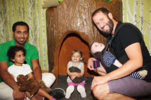 Mike Malkoff and Mohammad Altaruti in the Chace Children's Discovery Library