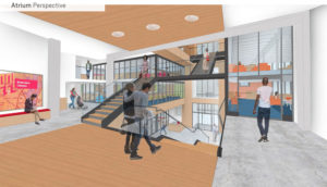 Think Again: Building Transformation - rendering of the atrium