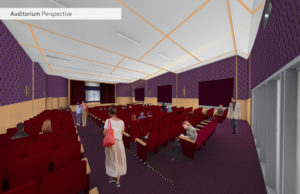 Think Again: Building Transformation - rendering of the auditorium