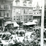 While this particular circus parade wasn't headed to Melrose Park (it was taken before the park was built), it was quite possibly headed to the Providence Gray's first ballfield, located on Messer Street. Both fields hosted traveling circuses in the early summer, drawing huge crowds. ~ Date: c. 1890-1899