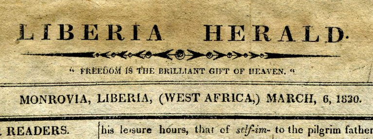 Nameplate of the Liberia Herald, vol. 1