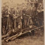 Matthew Brady. [Group portrait of members of the 2nd Regiment, Company F of The Rhode Island Volunteers taken at Bush Camp in Centreville Virginia on July 17th & 18th 1861.]