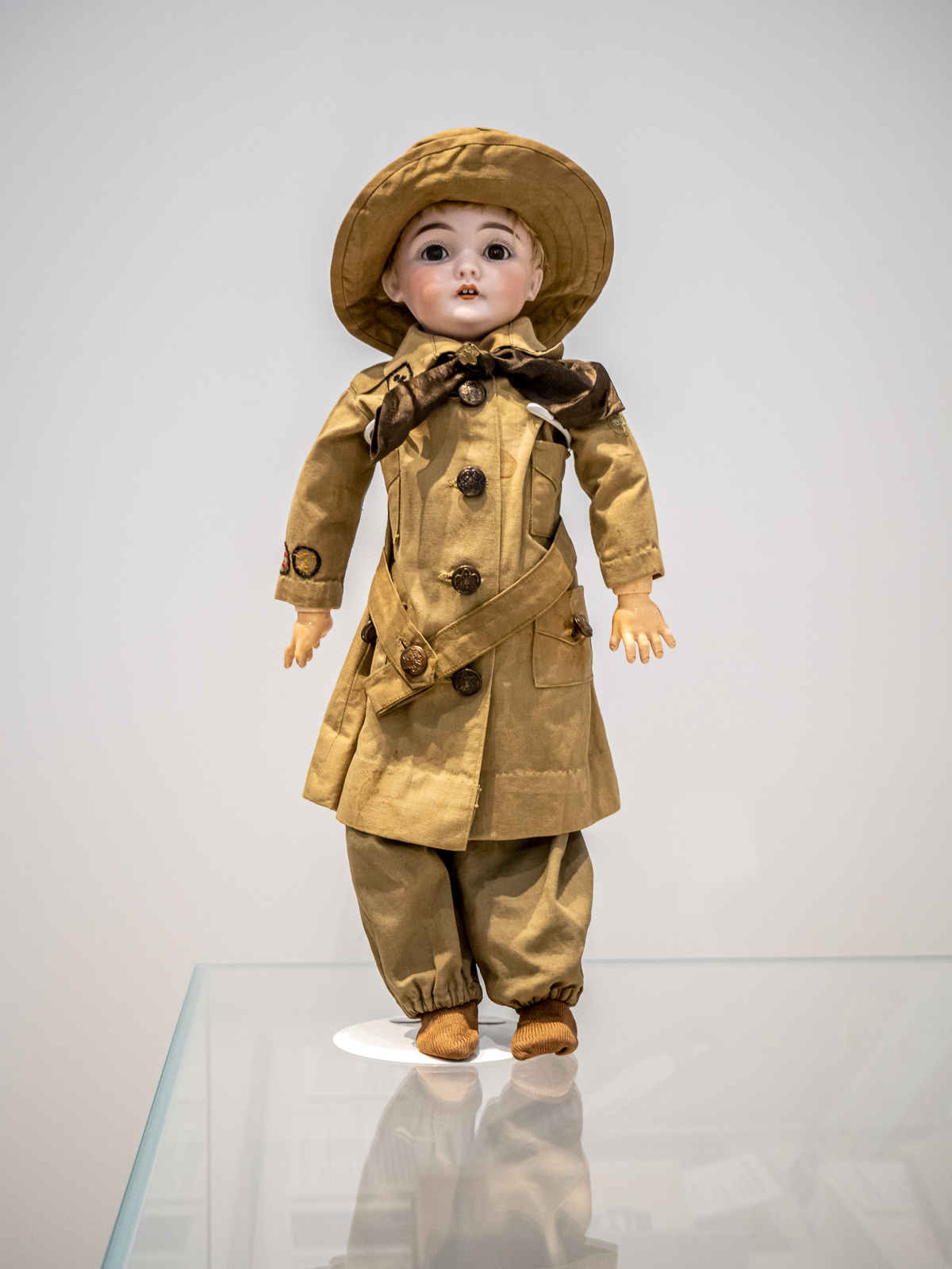 Girl Scout doll, ca. 1900. On loan from Boston Children’s Museum.