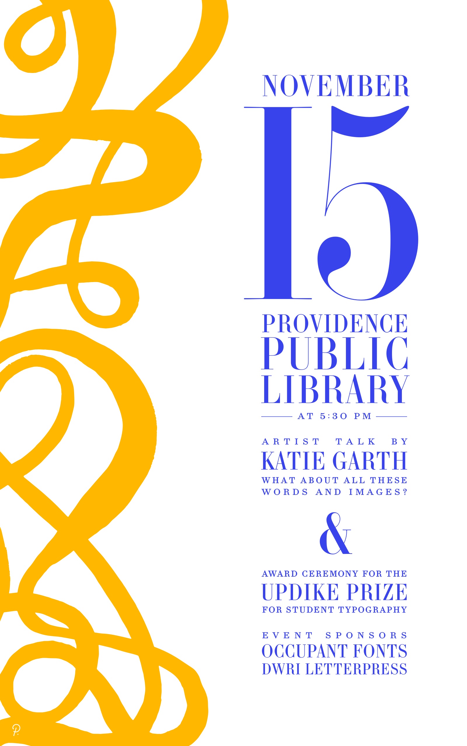 Updike Prize poster designed by Peter Nowell
