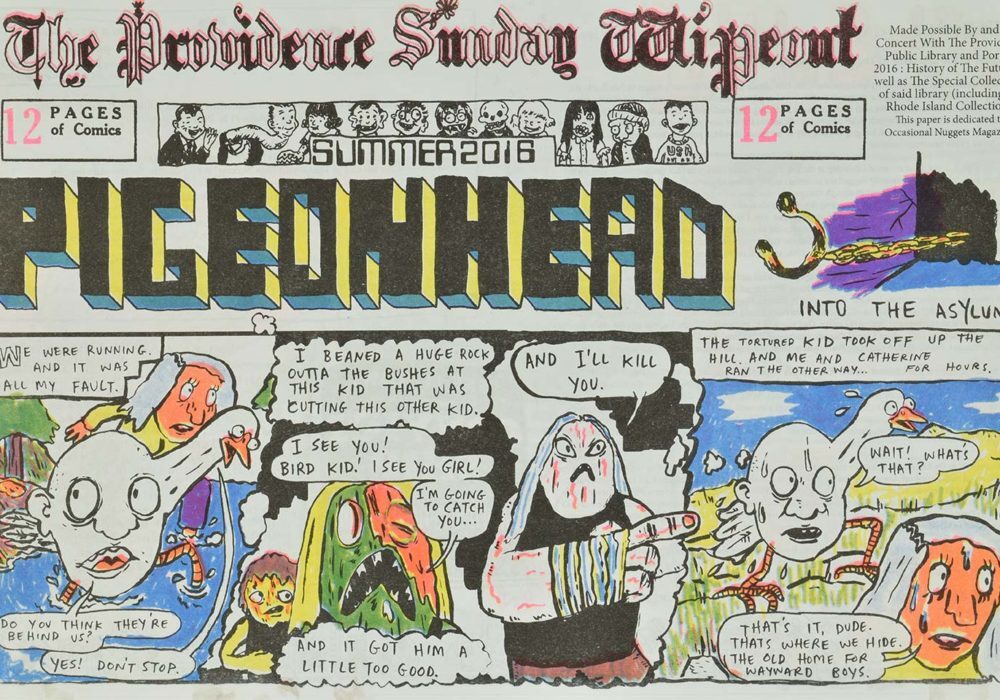 The front cover of The Providence Sunday Wipeout Comics Newspaper, produced by Walker Mettling as pat of his creative fellowship