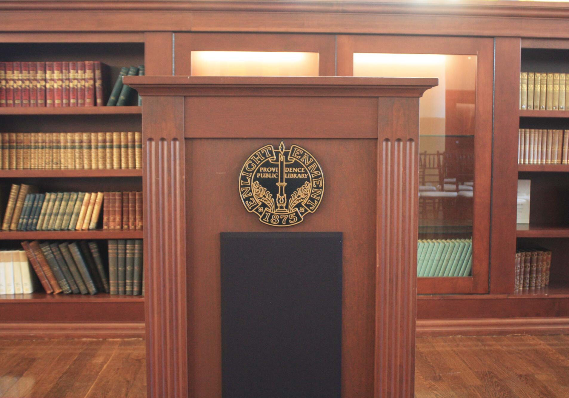 Podium in Providence Public Library ship room Podium in Providence Public Library ship room