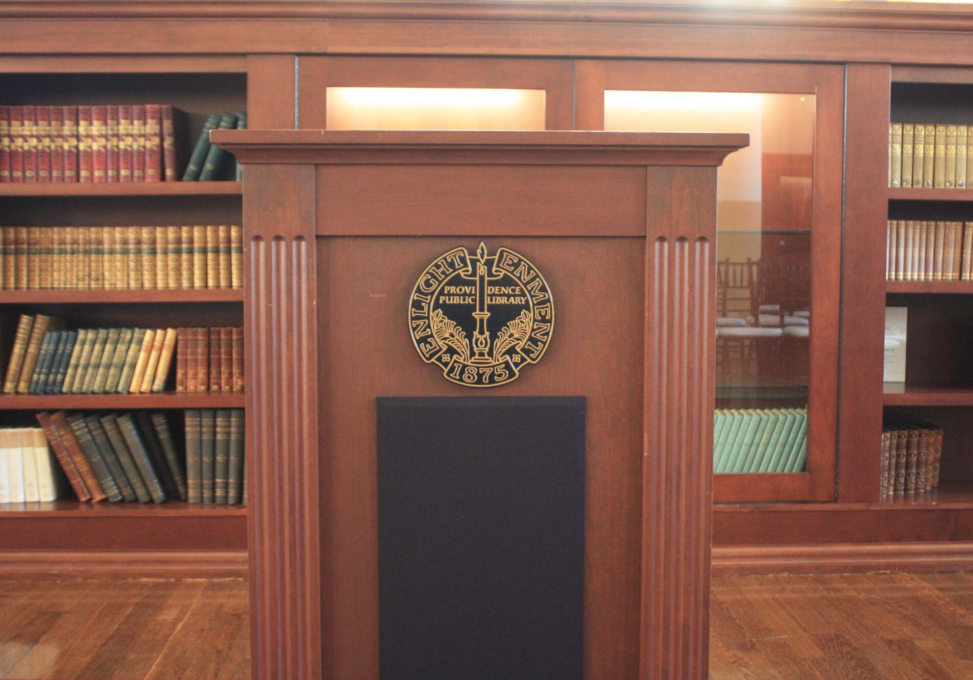 Podium in Providence Public Library ship room